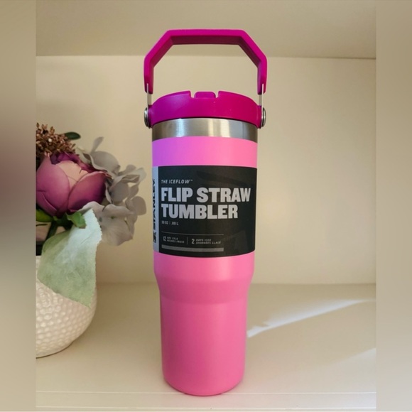 🎉LAST PIECE🎉Stanley 30 oz. IceFlow Tumbler with Flip Straw Peony - Picture 3 of 12